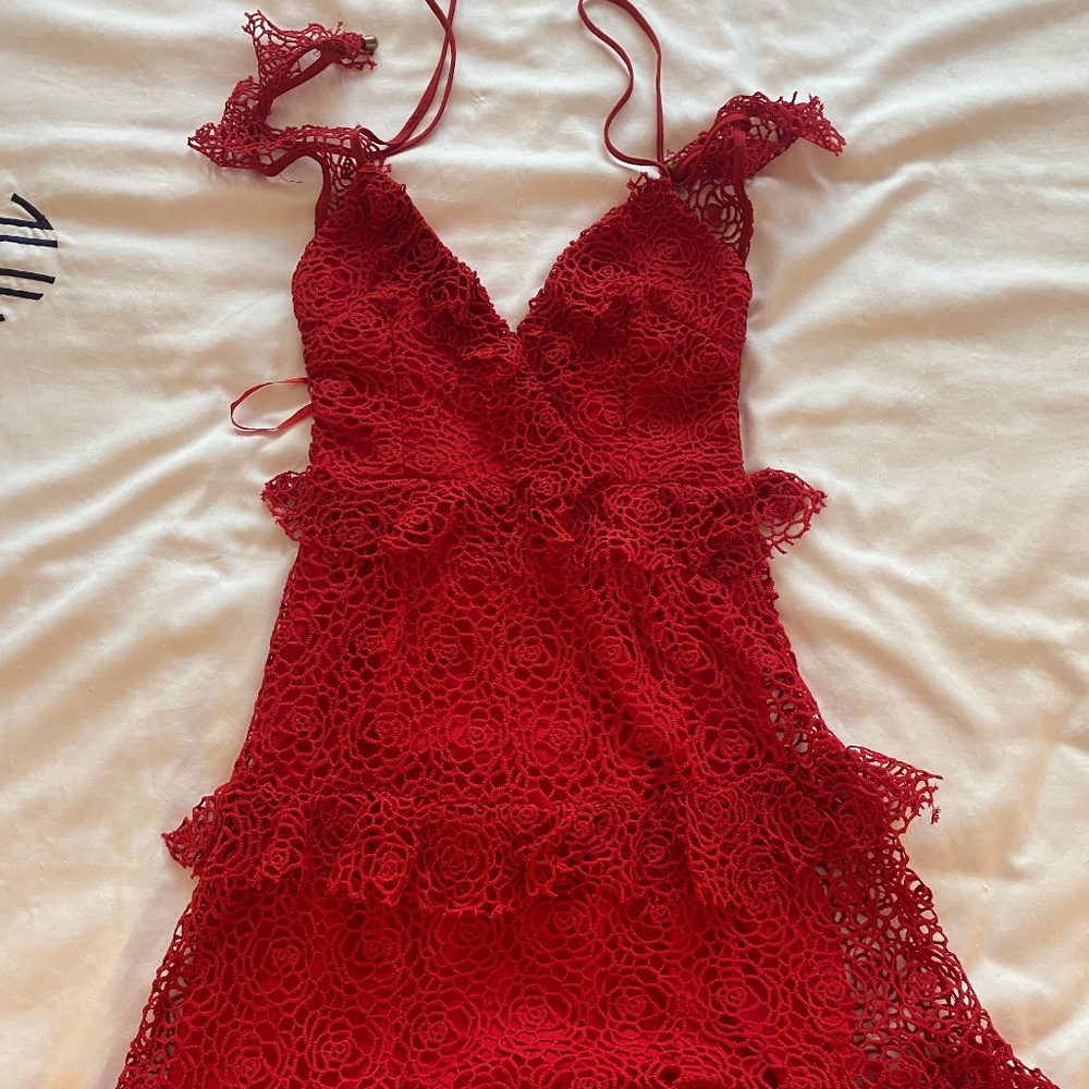 Selfie Leslie Red Mini Dress